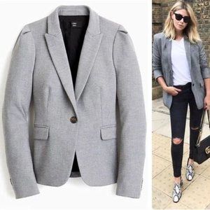 J. Crew 365 Gray Puff Sleeve Blazer Size 6